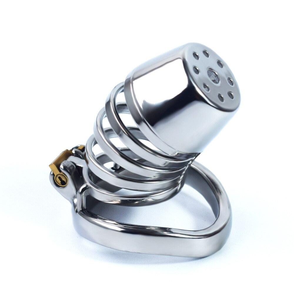 Men's CB Lock Metal Chastity Lock Penis Cage  Sex Toy Stainless Steel Cock Ring Ball Stretcher Slave BDSM