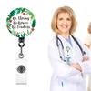Retractable Badge Holder with Metal Clip Rotating ABS Badge Holder for Student Teacher Doctor Nurse Badge Holder