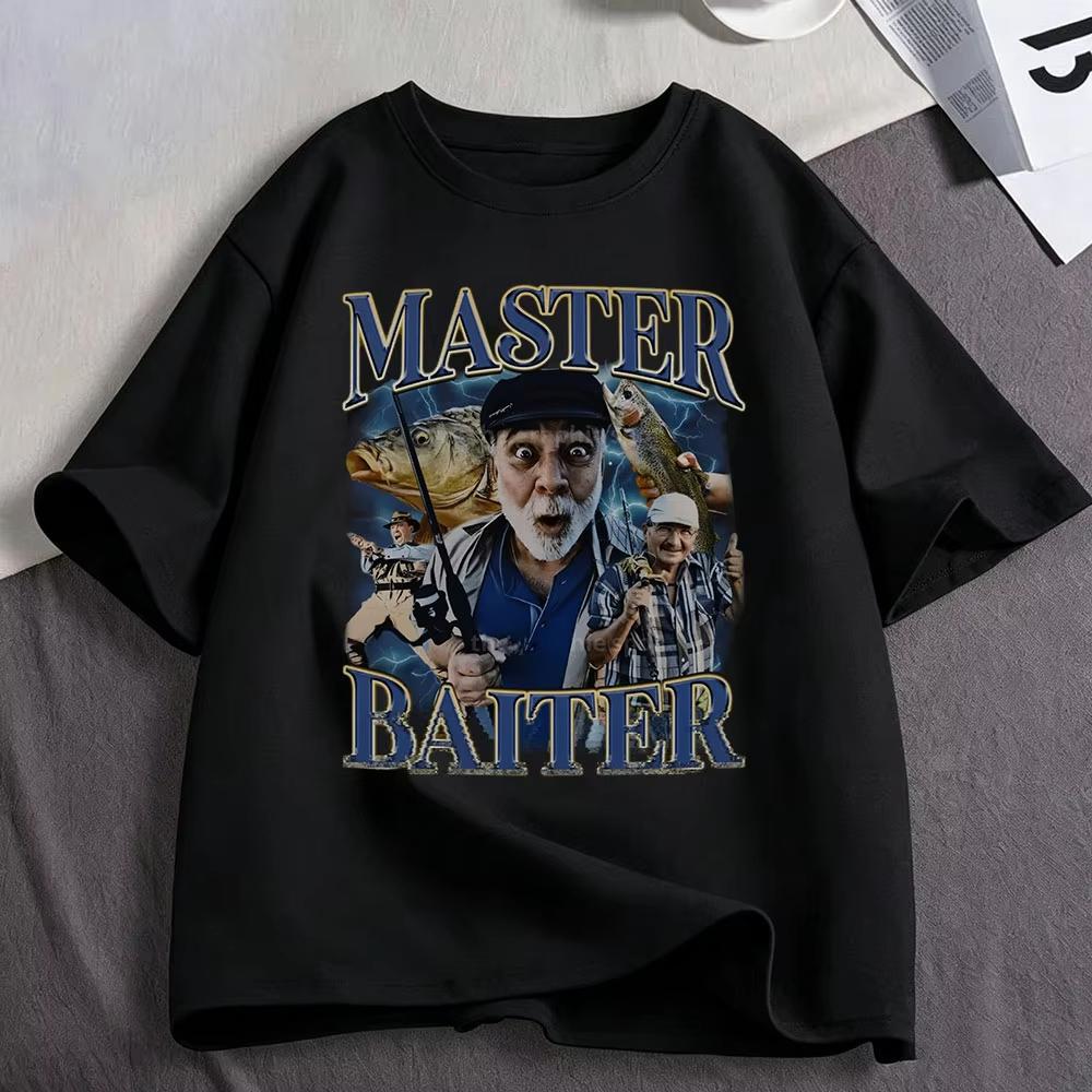 Master Baiter Funny Fishing Meme Graphic T Shirts Unisex Unisex Clothing Cotton Fashion Oversized Short Sleeve Tshirt Streetwear