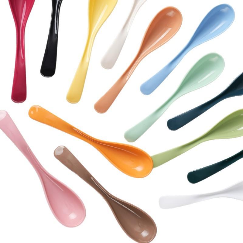 PP Material Soup Spoon, Long-handled Porcelain-like Soup Spoon, Household and Restaurant Ramen Spoon, Plastic Spoon