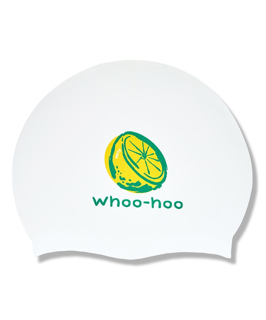 Laelliseupocheu [Rruc503 Wht] Lemon Woohoo Silicone Swim Cap White