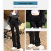 Women's High-Waisted Black Micro-Flared Jeans, 2025 Spring & Autumn Slim-Fit Petite Horseshoe Pants