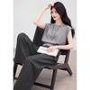 Women's Elegant Striped Wide-Leg Pants Set