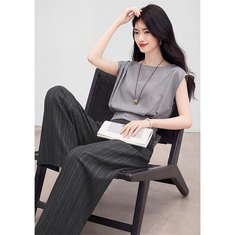 Women's Elegant Striped Wide-Leg Pants Set
