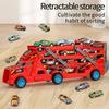 Large Kid Truck Deformation Transporter Car Playthings Models Learning Miniature Folding Track Racing Vehicle Boys Girls Birthday Present