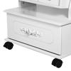 Songmics JBC61W Jewellery Cabinet with Wheels and LED Lighting, Lockable, White