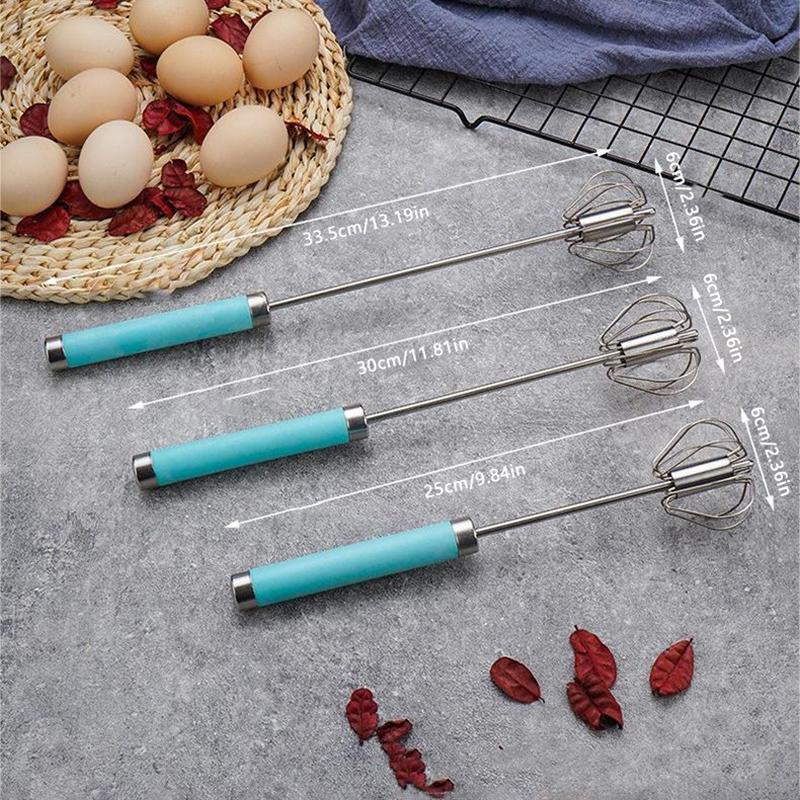 Stainless Steel Household Semi-Automatic Rotating Egg Beater Push-Type Egg Cream Baking Stirring Stick Manual Egg Beater
