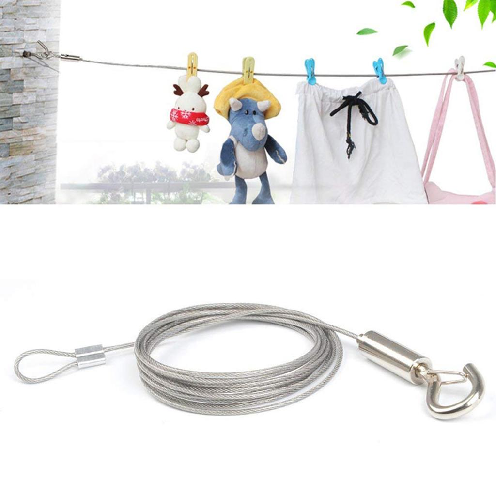Stainless Steel Wire Rope with Safety Hook Heavy Duty Picture Hanging Hardware Metal Frame Hangers Load Bearing Suspension High Fast Delivery