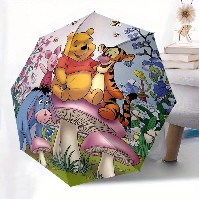 Winnie the Pooh, Tigger Automatic Opening and Closing Umbrella, Compact Travel Umbrella, Lightweight and Portable, Suitable for Beach Commut