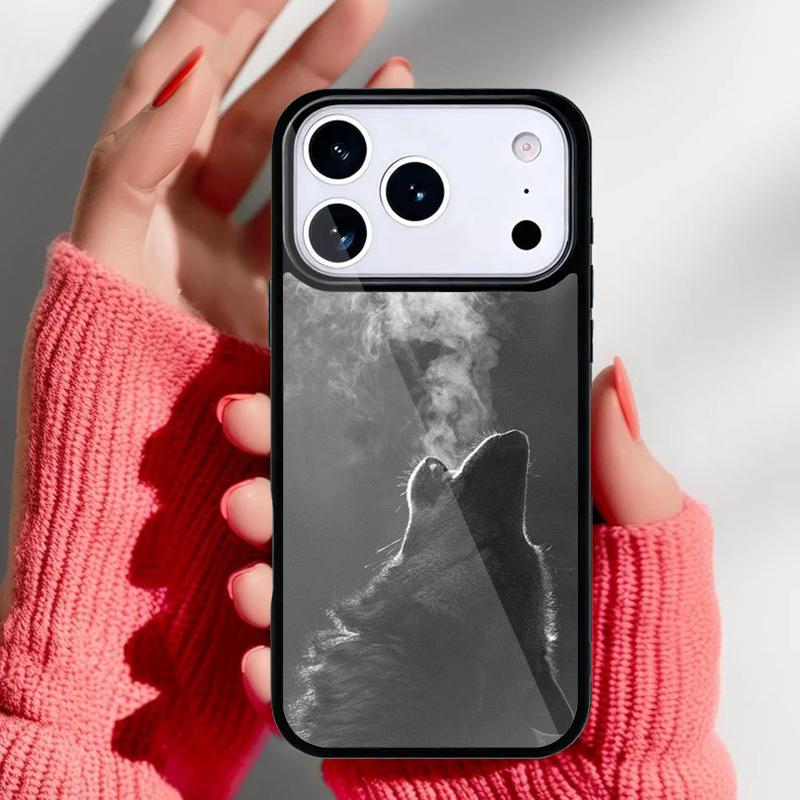 Animal The Wolf Howl Phone Case for iPhone 17 16 15 14 13 Pro Max Back Cover for 12 11 Pro Coque