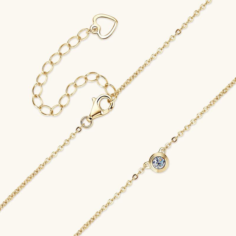 Silvere Glam A Fashionable and Simple Moissanite Pendant with a Niche Design Sense and a Small Flying Saucer Necklace