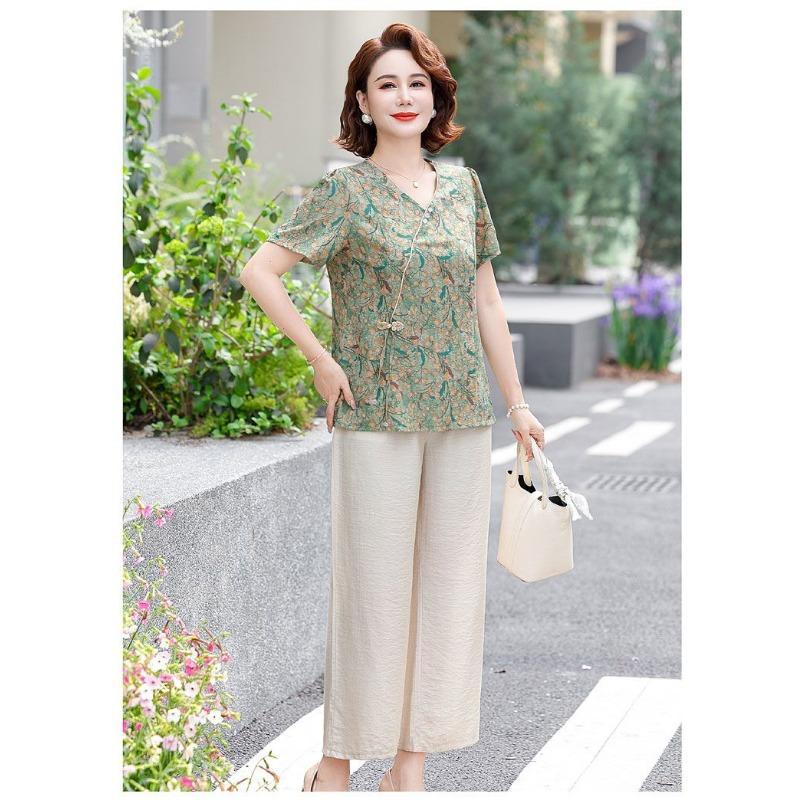 Summer New Chiffon Shirt Casual Top Temperament Middle-aged Chinese Style Shirt Summer