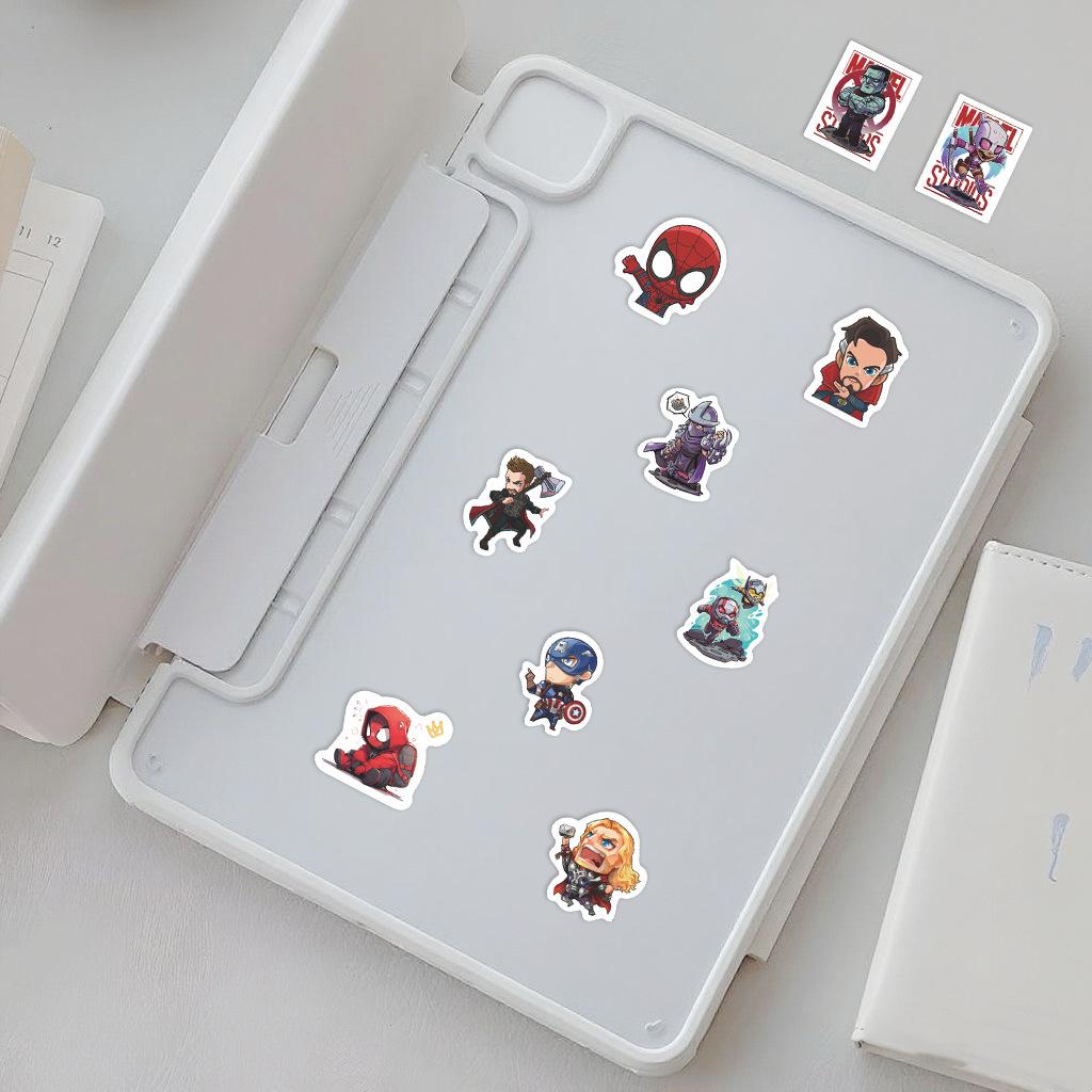 66PCS Q Version Avengers Superheroes Stickers Horror Film Sticker Scrapbook DIY Laptop Guitar Car Bike Skateboard Graffiti Toy