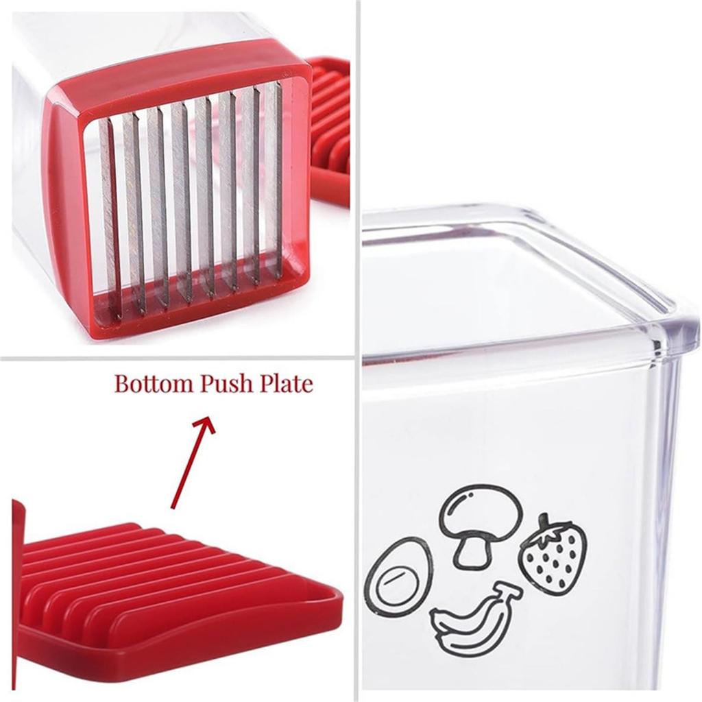Fruit And Vegetable Speed Slicers With Push Plate, Fruit Slicers Cup, Egg Slicers, Stainless Steel Fruit Cutter Kitchen Portable Slicing Tool