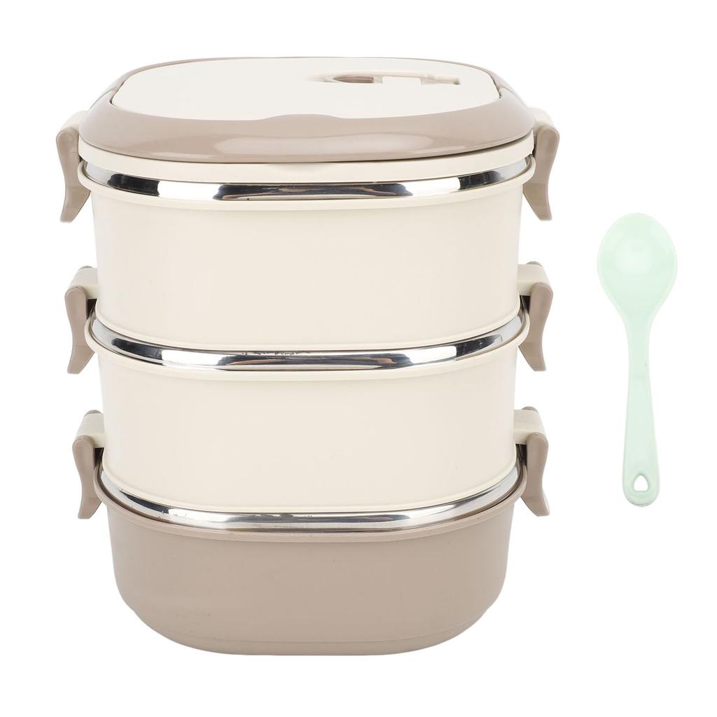 Lunch Box 304 Stainless Steel Portable Insulated Sealed Student Bento Box with Spoon for School