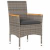 VidaXL Garden Dining Set and Cushions 11 Pcs Grey Rattan Glass 3278736