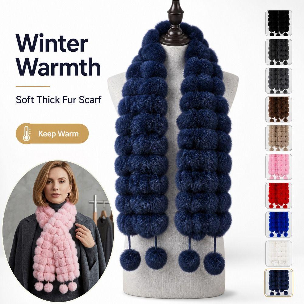 Luxury Fur Fur Scarf Thickened Winter Scarf Muffler New Long Scarves Outdoor Use