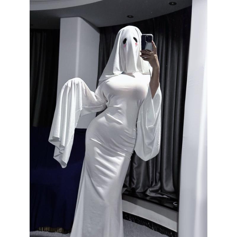 Conservative Ghost Girl, Two Halloween Drag Dresses, Slim Fishtail Dress, Cosplay Party