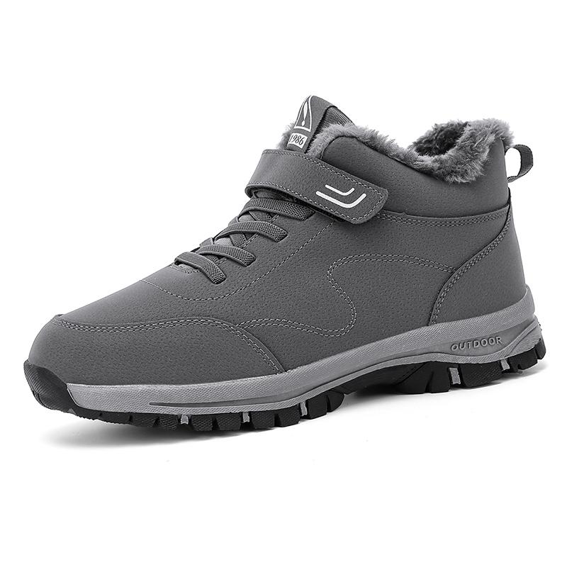 

Модные мужские водонепроницаемые ботинки для улицы, зимние теплые, популярная обувь, мужские замшевые повседневные ботинки для снега, плюшевые теплые ботинки, кожаные ботинки для ходьбы, охотничьи 39 серый