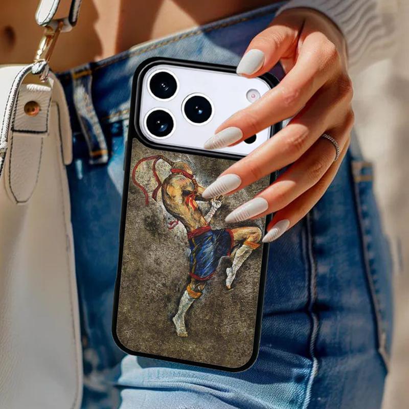 Muay Thai soft Phone Case For iPhone 17 Air 14 15 13 12 Max Cover For Apple 16e 11 Pro Max Plus Coque