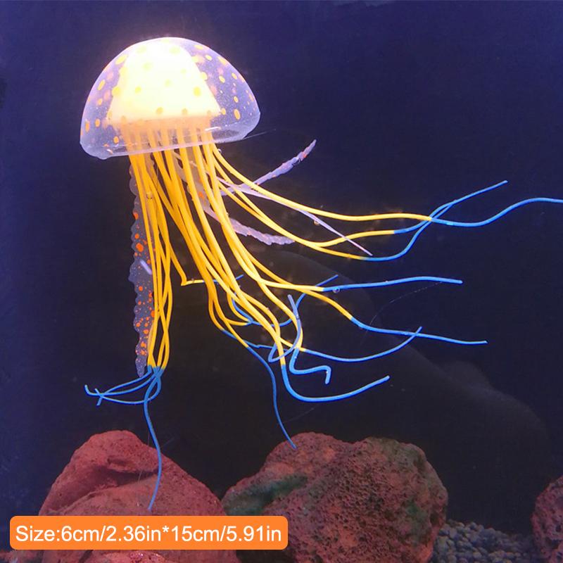 Fish Tank Decorations Artificial Glowing Moon Jellyfish  Fish Tank Ornaments
