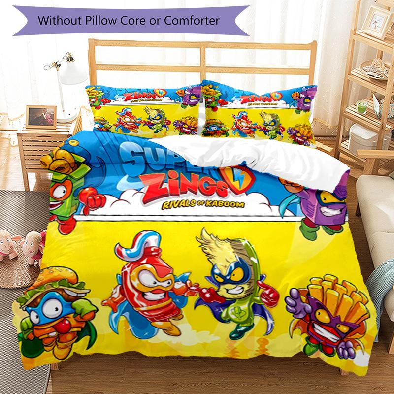 3pcs Superthings2 Pattern Bedding Set Duvet Cover Set Includes Duvet Cover &pillowcases, Perfect All Season Bedroom Decoration & Gift