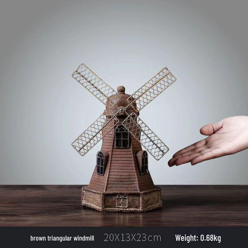 Moderní Retro Nizozemský Větrný Mlýn Vínová Skříňka Stolní Dekorace
