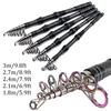 Portable Carbon Lure Rod Set with Fishing Gear Bag & Landing Net for Long Cast