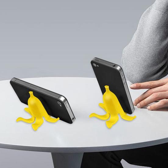 Bananenschale Handyhalter 3D-gedruckter Handy-Ständer für Schreibtisch Kreative Bananenschalen-förmige Tischdekoration Geschenke für Familie Freunde