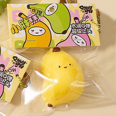 Fun Mochi Squishy Stress Toys Fruit Squeeze Soft Sensory Toy Anti Stress Ball Pendant Keychain Party Favors Backpack Decor Gift