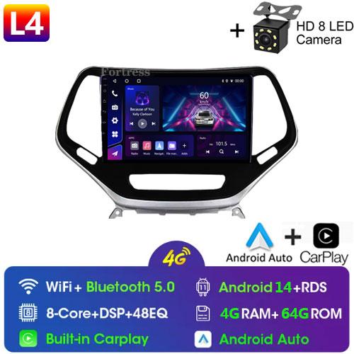 Car Auto For Jeep Cherokee 5 KL 2014 - 2018 Android Radio Carplay 4G GPS Navigation Multimedia Stereo Player QLED BT No 2din DVD