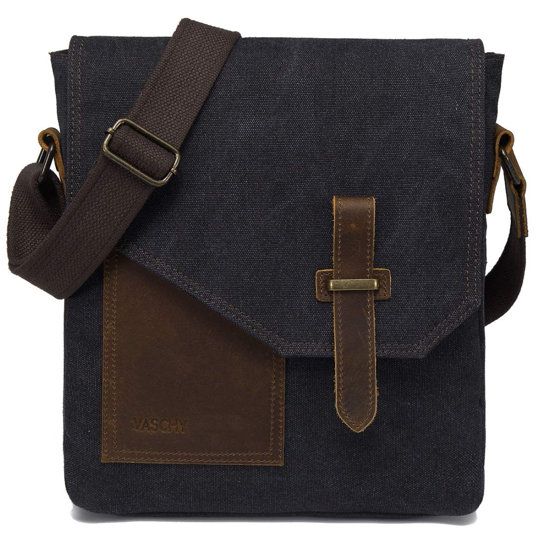 

Сумка через плечо для Messenger Canvas Crossbody Genuine Commuting Business Black [Vaschy] Мужская, Сумка, Сумка, Кожаная, Школьная, Сумка, Сумка,