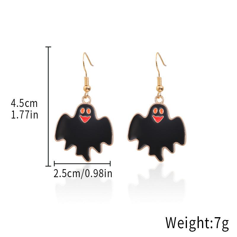 Halloween Earrings Cartoon Ghost Kid Earrings, Dripping Oil Cute Reaper Pumpkin Earrings Horror Earrings