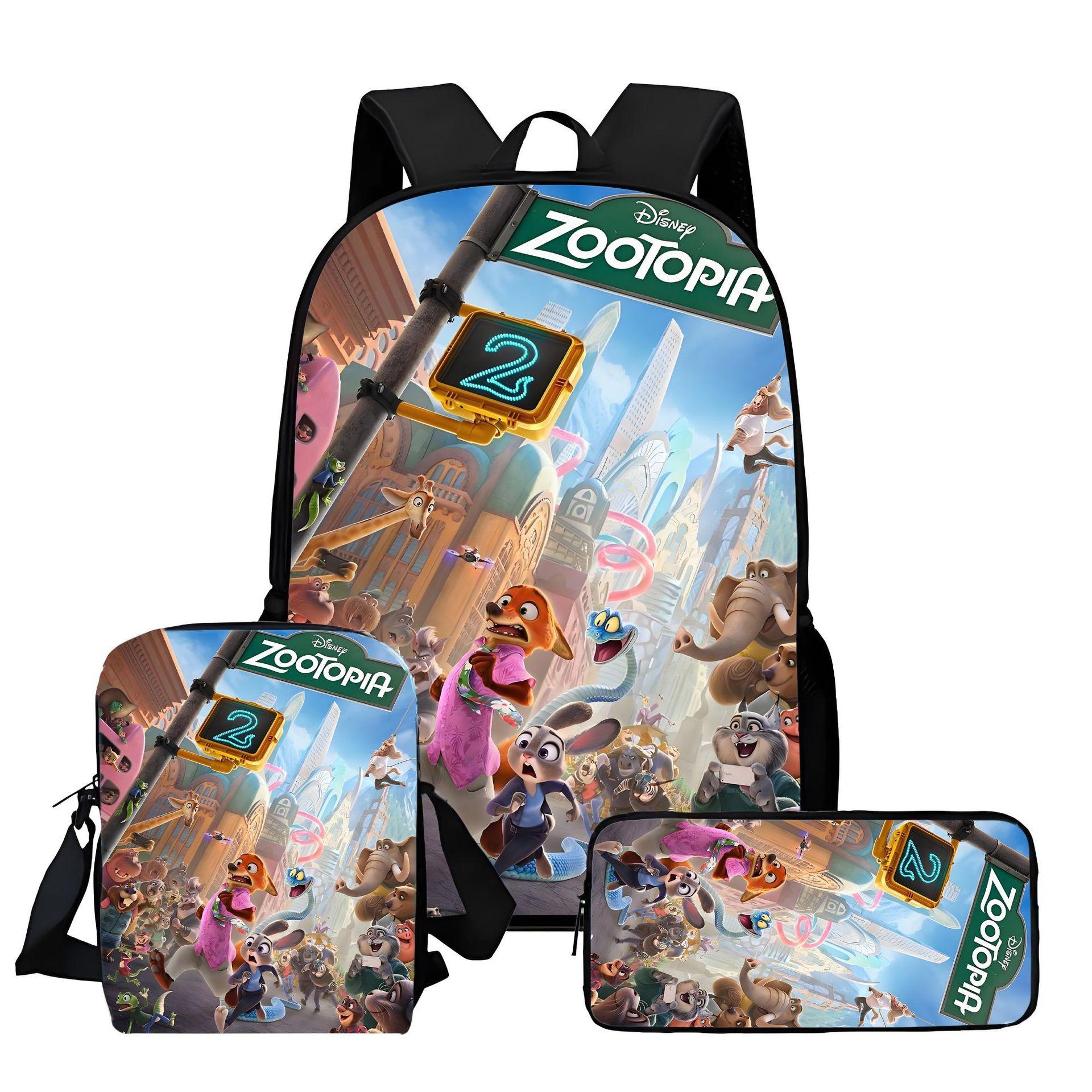 

Zootopia 2 Print Backpack 3-Piece Set, Lightweight and Simple Student Backpack Set 0191 KTB three-piece