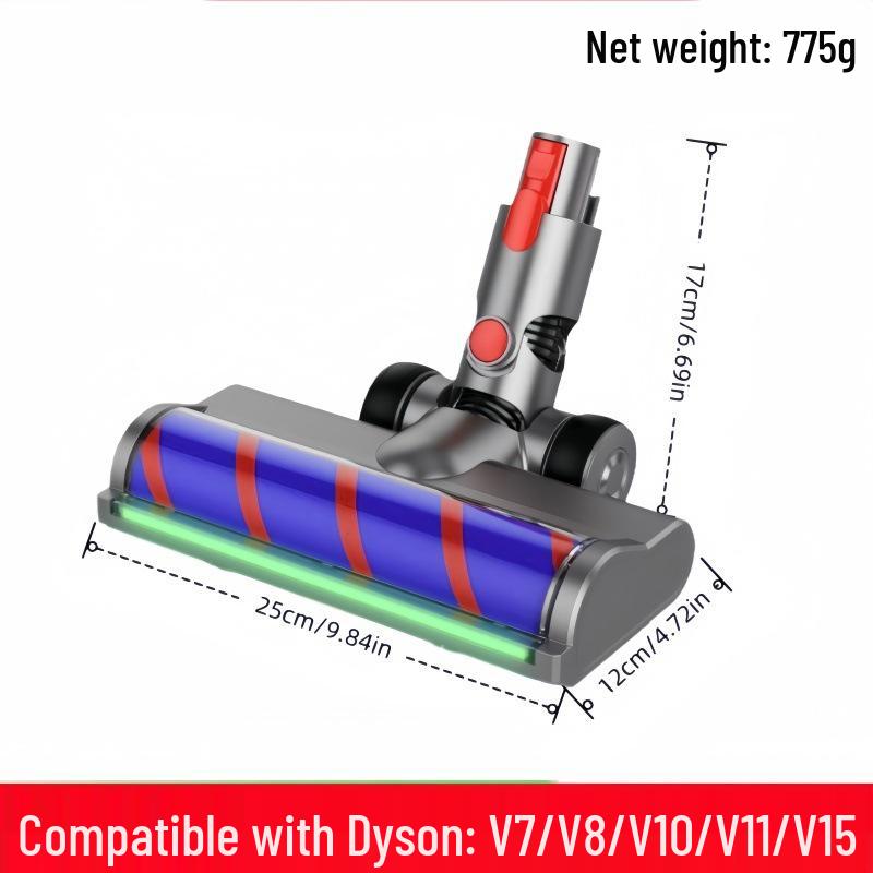 Dyson Vacuum Cleaner Accessory: V6-V11, V15 Slim Green Light Dust-Revealing Floor Brush.