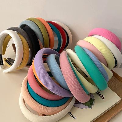 New Fashion Solid Color Wide Hairbands for Women Girls Vintage Simple Soft Elastic Hairband Headwear Hair Accessories