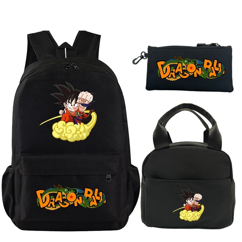

3 шт./набір аніме Dragon Ball друкований рюкзак книжкова сумка з сумкою для обіду пенал для підлітків, дітей, дівчаток, хлопчиків, шкільний рюкзак