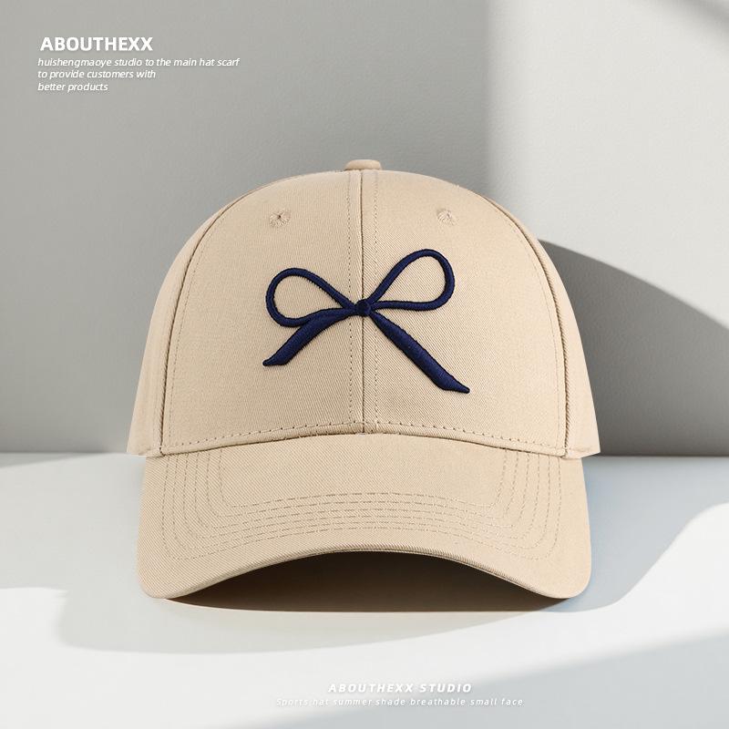 Korean Style Bow Hard Top Hat for Women Fashionable and Versatile Baseball Cap Outdoor Leisure  Face Showing Small Peaked Hat  Trendy