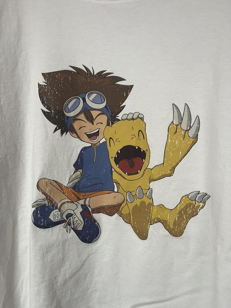 [USED] Vintage Printed T-Shirt, Digimon Anime Tee, Agumon, Taichi Yagami, Unisex
