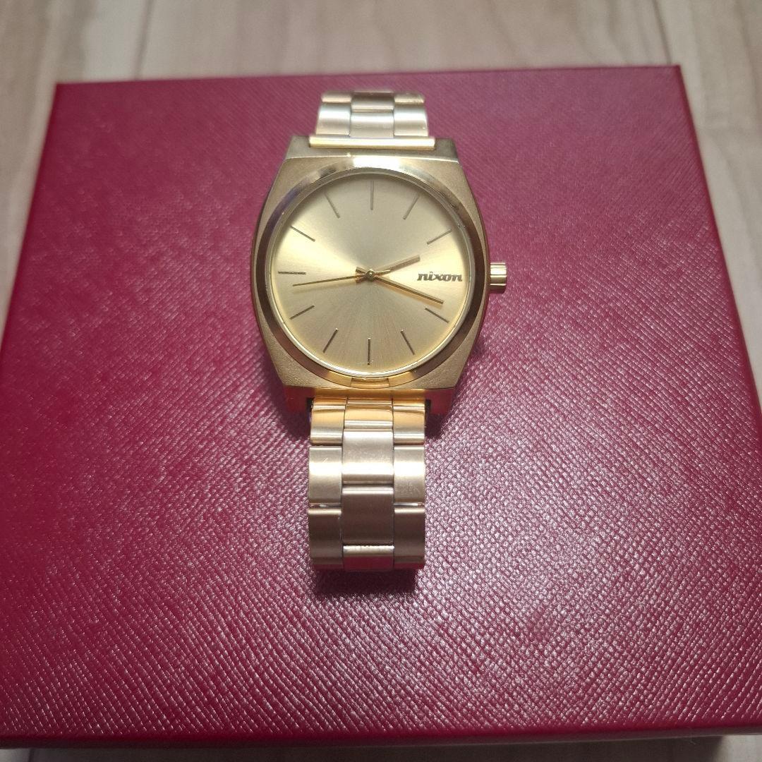 Used NIXON Watch Time Teller Gold Early Model Old Logo Rare