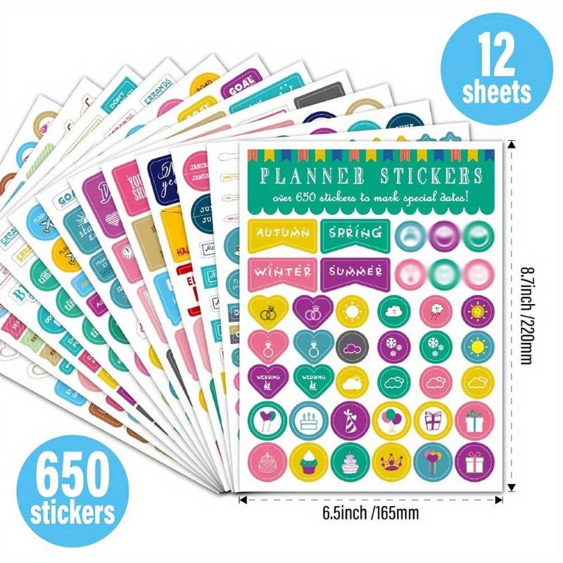 Aesthetic planner stickers for fun planning, perfect sticker accessories to simplify your daily calendar and planner diary