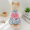 Cute Bow Pet Cat Dress Skirt Summer Flower Print Dog Dresses for Small Dogs Poodle Puppy Mascotas Clothes Vestidos Para Perritas