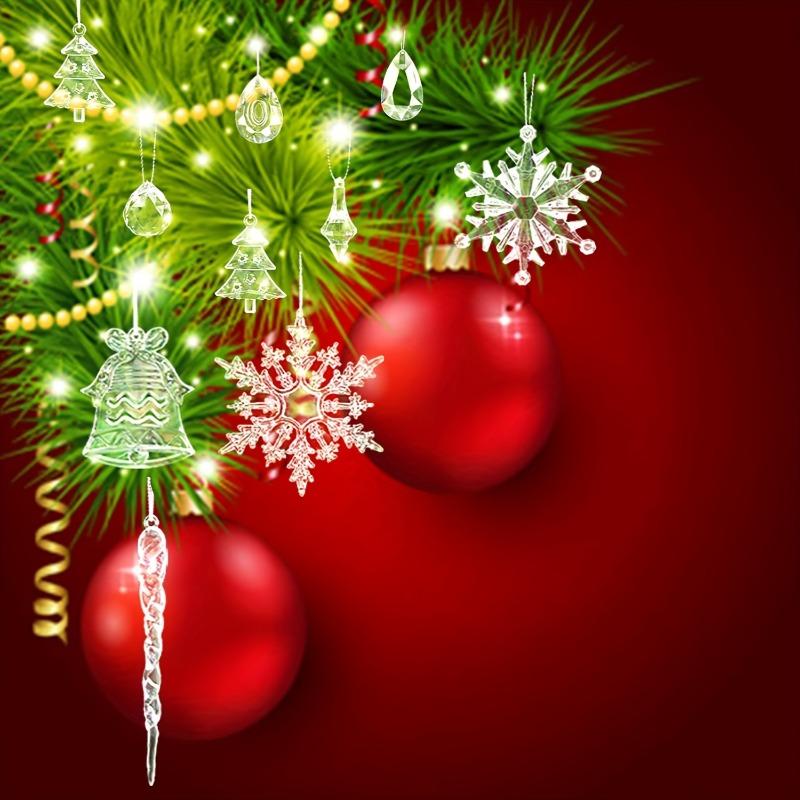 30pcs Christmas Tree Decorative Transparent Pendant Christmas Ice Dancer Pendant, Suitable for Crafts,Christmas Tree Decorations