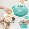 Hundbadborste Husdjursmassageborste Schampodispenser Mjuk silikonborste Gummiborst för hundar och katter Duschvårdsverktyg