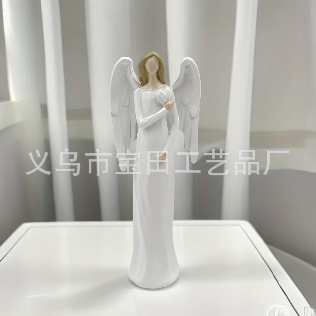 Statua Angelo Custode dell'Amore Bianco, Scultura Angelo dell'Amore e della Preghiera, Scultura Regalo di Incoraggiamento