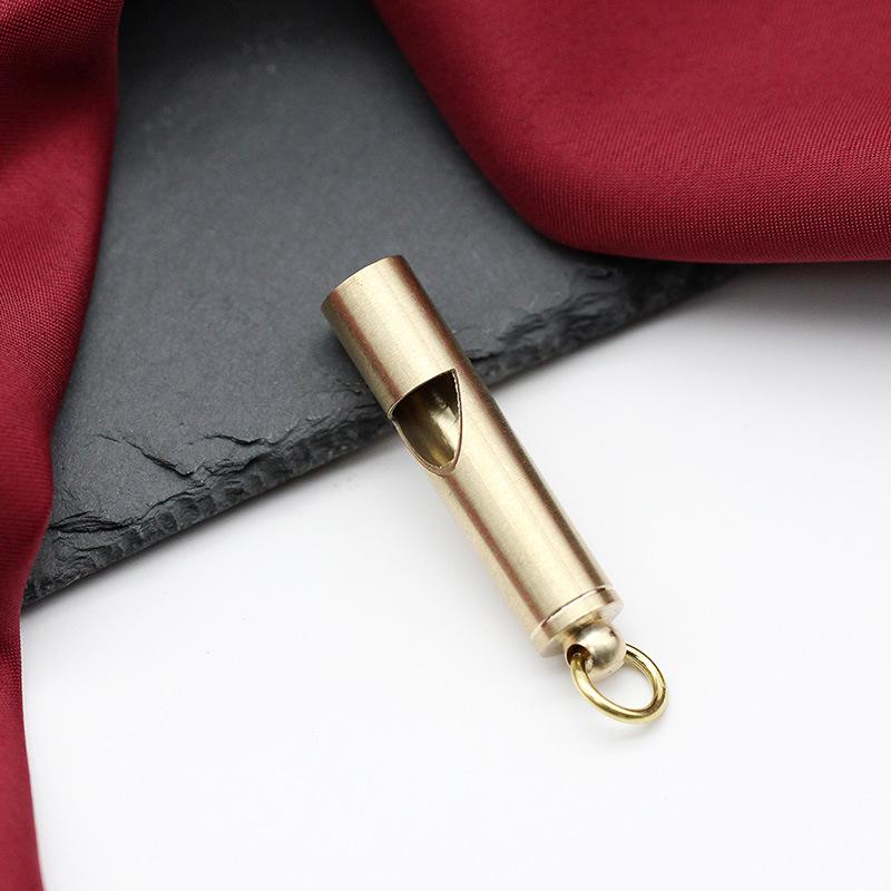 Brass Mouth Whistle Keychain: Portable Outdoor Survival Gear