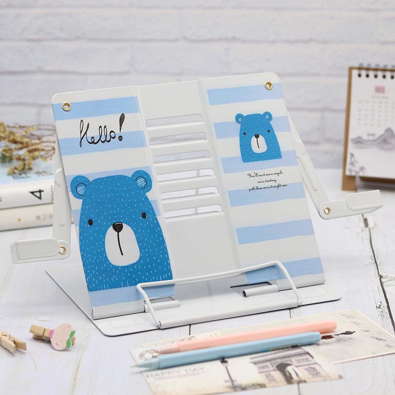 Verstellbarer Schreibtisch-Buchständer mit Buchstützen und Klemmen für Schüler