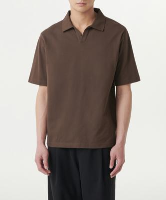 Slit Neck Pique Polo Shirt [Baroque Brown]