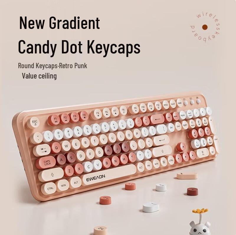 EWEADN V96 Retro Wireless Keyboard and Mouse Set