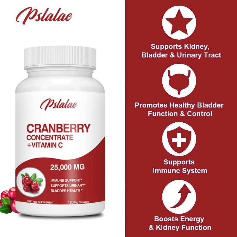 Pslalae - Cranberry Concentrate Vitamin C - 25,000 mg Benefits of Fresh Cranberries - Urinary Health